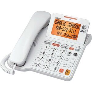 AT&T CL4940 Corded Phone with Answering System - Large Tilt Display - White